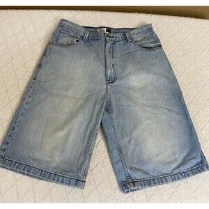 Vintage Phat Farm Embroidered Logo Blue Distressed Jean Shorts Men’s Size 36W